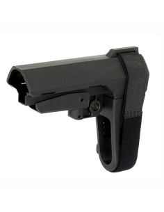 Crosse Minimaliste noire pour tube de crosse AR15 AEG/GBBR