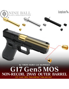 Canon Externe Fixe 2WAY pour Tokyo Marui Gas Blowback G17 Gen5 MOS [NINEBALL] Laylax Culasse / Canon externe et pieces