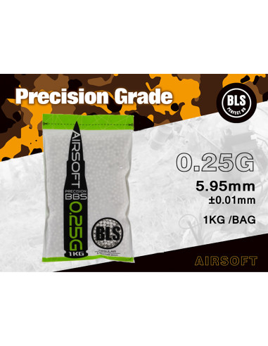 Airsoft-GunBLS Bille 0.25gr 1kg BlancBLSNon BIO39139Bille airsoft 6mm
