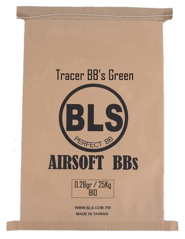 Airsoft-GunBLS Bille Tracante verte Biodegradable 0.28gr en sachet de 25kgBLSTracante39234Bille tracante 6mm