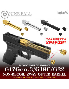 Canon Externe Fileté 14mm CCW pour Glock 17 Gen 3, Glock 22, Glock 18c, Carbon8 Striker 9 - 68.325 -  