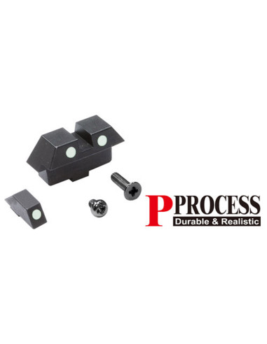 Visée en Acier pour MARUI G17 avec Point Phosphorescent Vert ou Blanc Guarder Culasse / Canon externe et pieces