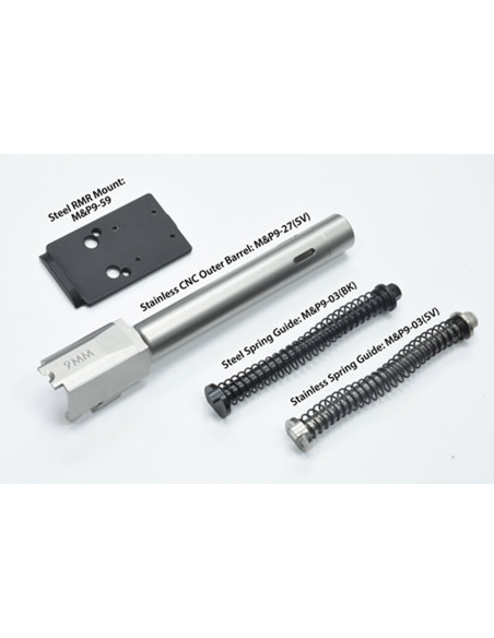 Culasse en Aluminium CNC pour MARUI M&P9L Performance Center (Noir/Argent/FDE) Guarder Culasse / Canon externe et pieces