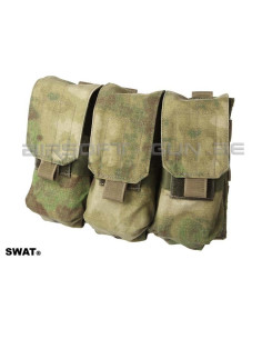 SWAT cordura triple pocket MOLLE M4 A-tacs FG Swat Pouches & Attachments
