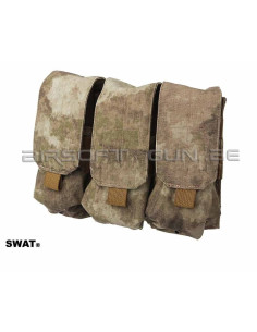SWAT cordura triple pocket MOLLE M4 A-tacs Swat Pouches & Attachments