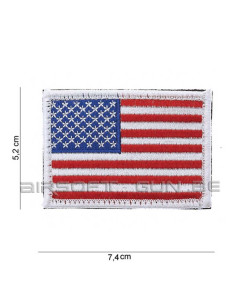 Patch drapeau USA à bord blanc avec velcro ACM Patchs & ID