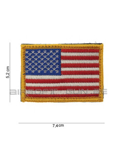 USA flag patch on yellow edge with velcro ACM Patchs & ID