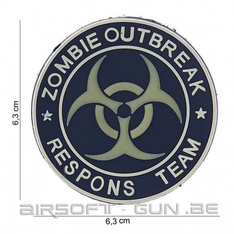 Patch PVC zombie outbreak response team 3D en divers coloris