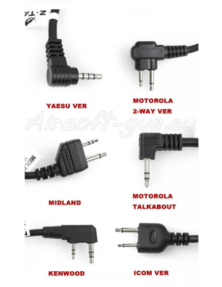 Z tactical câble de connection pour casque auditif ZFBI Z Tactical Communications
