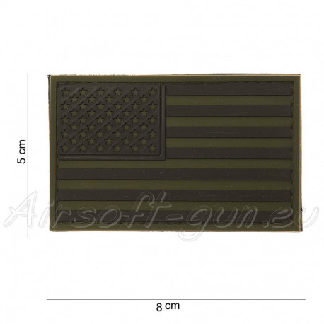 Patch PVC drapeau USA  Vert olive